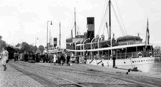 Visby harbor year 1935