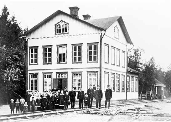 Former Hudiksvalls Järnvägs station at Näsviken year 1912