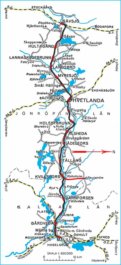 Map Vetlanda Järnvägar