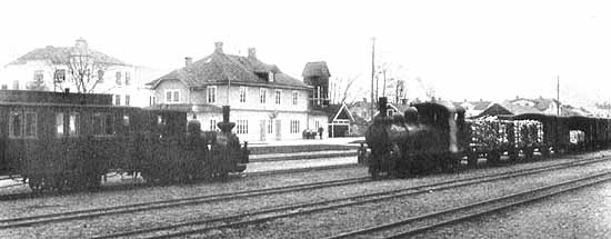 Vetlanda stationbuilding and yard year 1924