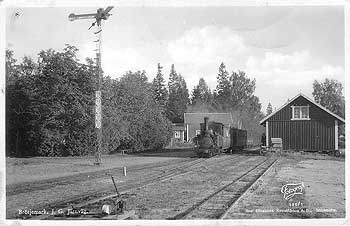 Brötjemark på 1920-talet. JGJ lok 7 med persontåg