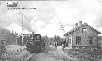 Siringe 1910. JGJ lok 5 med persontåg
