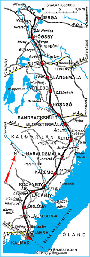 Map KBJ, Kalmar - Berga Järnväg