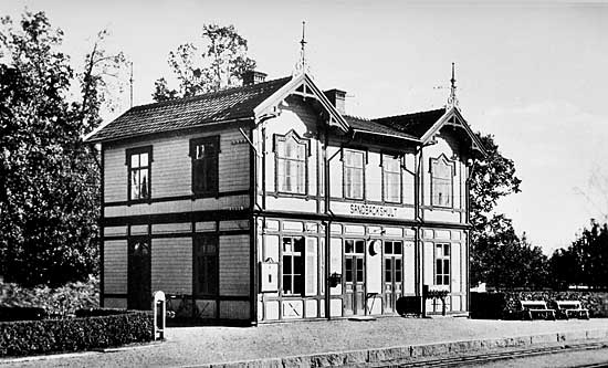 KBJ station Sandbäckshult year 1940. Junction with MÅJ