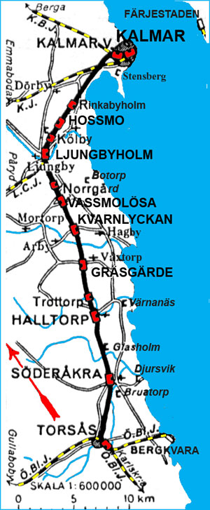 Map KTsJ, Kalmar - Torsås Järnväg