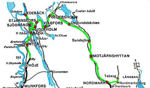 Map Uddeholms Järnväg, Nordmarks-Klarälvens Järnväg
