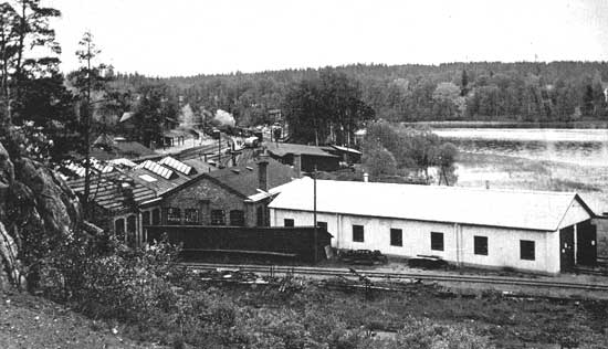 Delar av de på 1930-talet ombyggda verkstäderna i Finspång.