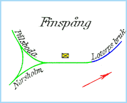 plan-drawing over the tracks at Finspång