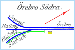 Track plan at Örebro Södra
