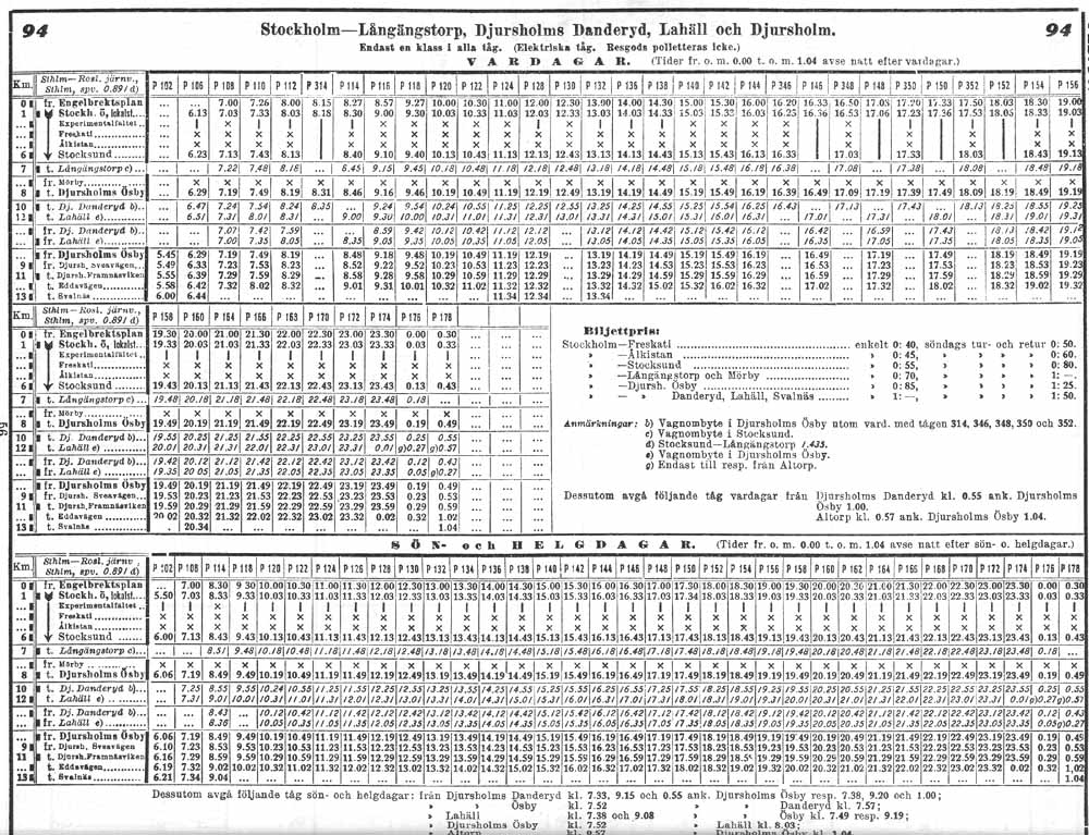 SRJ timetable