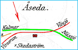 Drawing over the railways at Åseda