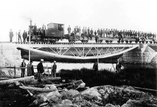 railway bridge over Fliån year 1899